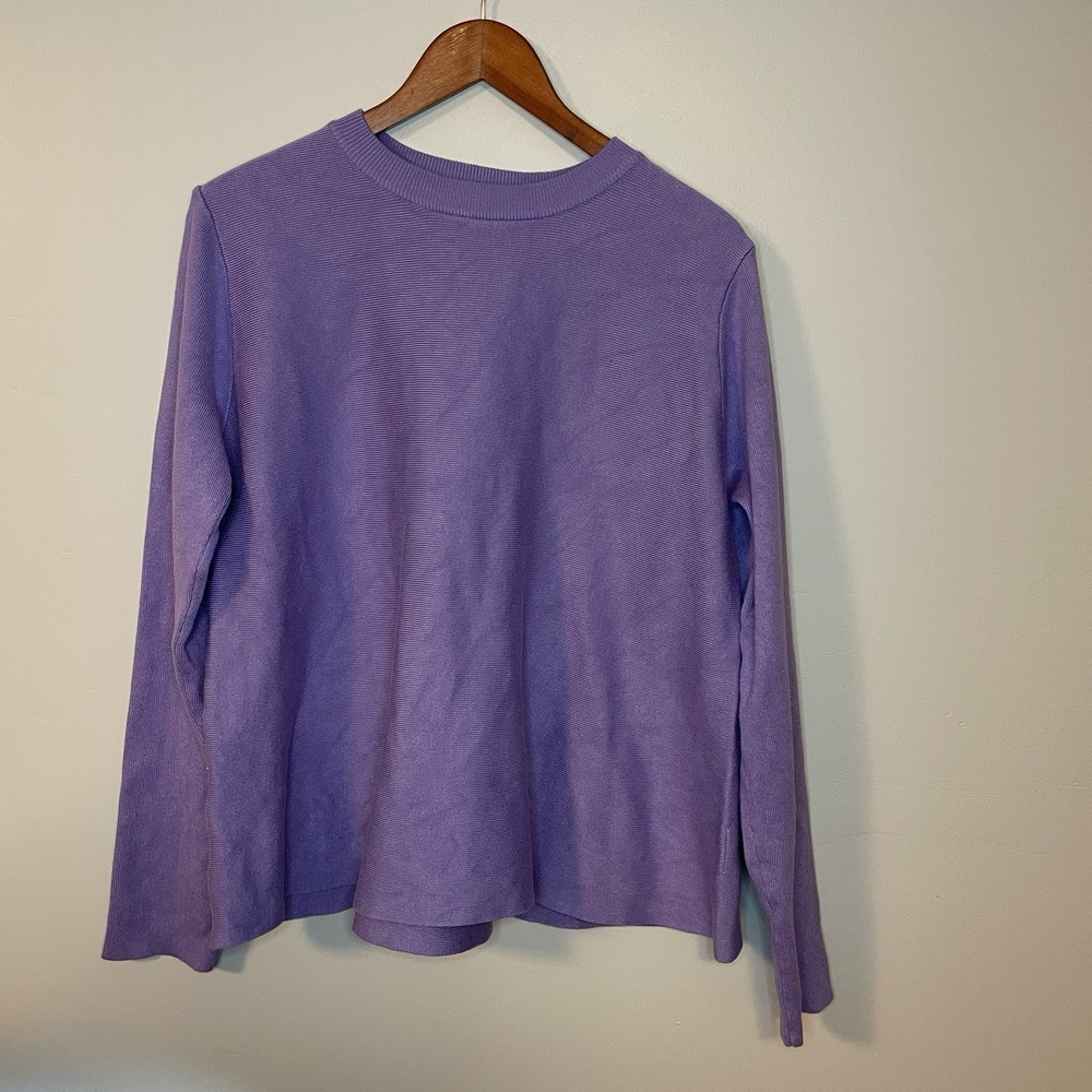 Compania Fantastica Purple Round Neck Sweater Woman Size Large Designed In Spain